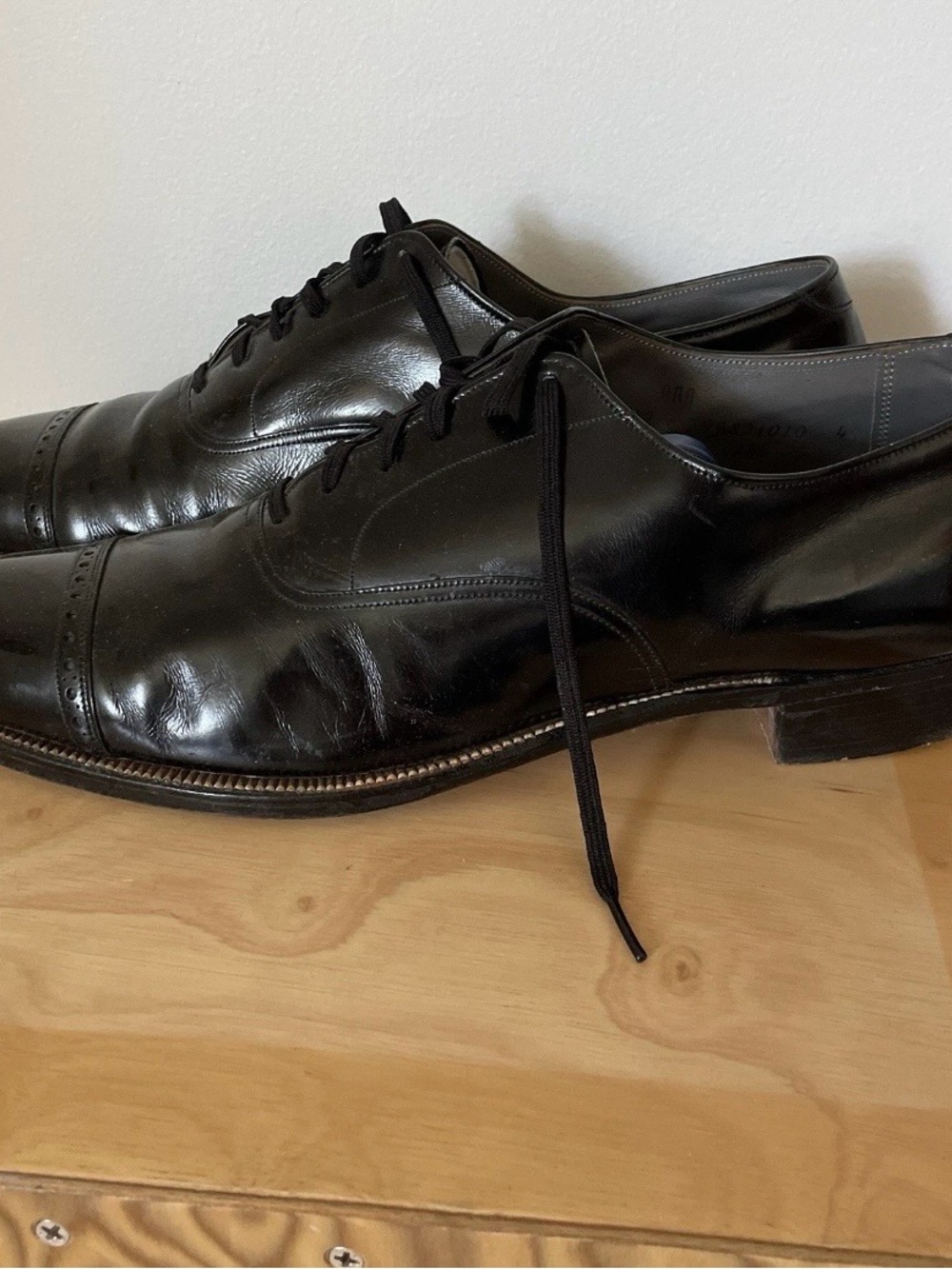 Vintage Stetson Black Leather Men’s Dress Shoes 12 Saratoga 3A/A Width